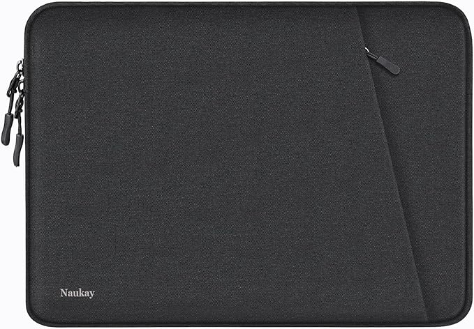 Laptop Case 15.6 inch, Shockproof Protective Computer Sleeve Cover with Accessories Pocket, Water Resistant Traveling Carrying Laptop Bag Compatible for MacBook Dell HP Acer Asus Lenovo, Black