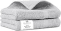 Villa Celestia 100% Cotton Hand Towel Set of 2, (16 x 28 inches) Sustainable, Soft, Highly Absorbent, Quick Drying, Combed Cotton Hand Towels Pack of 2 Ideal for Hotels, Spa, Bathroom, Dorm, Silver