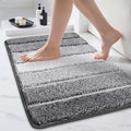 COSY HOMEER Bathroom Rugs 30"x20", Ultra Soft Absorbent Bath Mat with Non-Slip TPR Backing, Machine Washable Shaggy Rug for Bathroom Floor, Grey