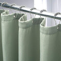 AmazerBath Waffle Shower Curtain, Sage Green Fabric, Long With Waffle Weave Heavy Duty Hotel Quality for Bathroom, 72 x 78 Inches