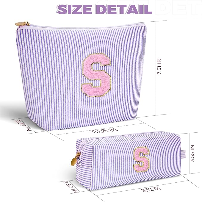 Btffitting Gifts for Girls Teens Kids - Birthday Gift for Daughter Sister Her,Travel Essentials,Teen Girl Essentials,Cute Trendy Stuff Makeup Bag Set Cosmetic Bag - Lavender,S