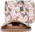 Kayond Canvas Water-Resistant 14 Inch Laptop Sleeve case for 14.1inch Notebook Compute (14-14.1 inch, White Camellia)