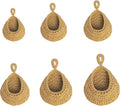 6 Pack Natural Cotton Rope Hanging Basket Hand Woven Wall Mounted Hung Fruit Vegetable Potted Plants Organizer Living Room Kitchen Boho Decor Storage Bags (6 Sizes Brown)