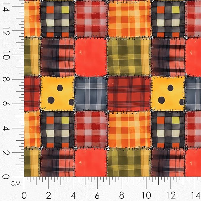 Patchwork Ladybug Cotton Fabric Panel – 6 Designs (10×10 inch Each) + Bonus Sheet 29.5×19.6 inch, 100% Cotton 140 GSM, Made in Türkiye