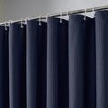OVZME Extra Long Shower Curtain Set - 84 Inch Long Waffle Weave Heavy Duty Cloth Shower Curtain for Bathroom, Luxury Weighted 230GSM Bath Curtain Set with 12 Plastic Hooks, 72x84, Navy Blue