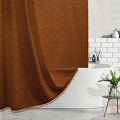 Siiluminisoy Burnt Orange Shower Curtain Vintage Shower Curtain Boho Textured Tufted Chevron Moody Shower Curtains for Bathroom 72" x 72"