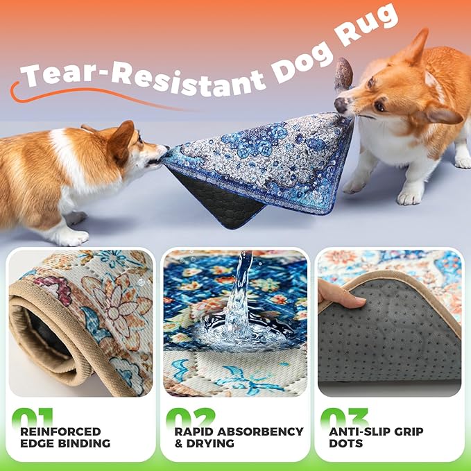 Hompet 2 Pack Waterproof & Absorbent Dog Car Seat Cover Mat, Fits Most Dog Car Hammocks, Washable Reusable Backseat Protector Pad, Quick Dry Leak-Proof Non-Slip Pet Travel Mat for Cars, 24.8"x54"