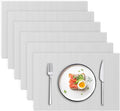 Blue Forest | Rectangular Faux Linen Placemats Set of 6 | Dual- Layered Thickened for Durability | Heat Resistant | Machine Washable | Wrinkle Free for Easy Care Indoor/Outdoor Use - Cream Beige