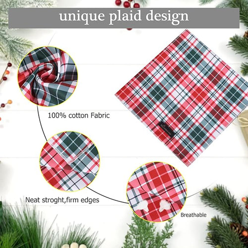 ARING PET Christmas Dog Bandanas, Red Green Pink Holiday Pet Bandana Scarf Triangle Bibs for Puppy Small Medium Large Boy Girl Dogs Cats-L