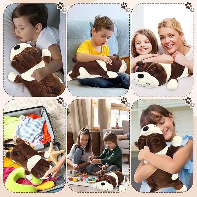 Vertintong 23.6" Huggable Dog Plush, Cute Stuffed Animal, Soft Adorable Cuddle Companion for Kids, Easter Birthday Plush Pillow Gift for Boys and Girls