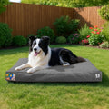 Sytopia 36 Inch Canvas Outdoor Dog Bed for Large and Medium Dogs, Waterproof Washable Removable Cover, Indoor Patio Pet Pad, Dark Gray