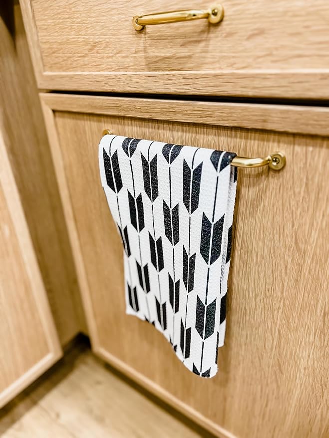 Desert Aqua 2 Pack Double Sided Kitchen Towels || Dish Towels || Quick Dry || Designer Prints || Highly Absorbent || Hanging Hook (Black)