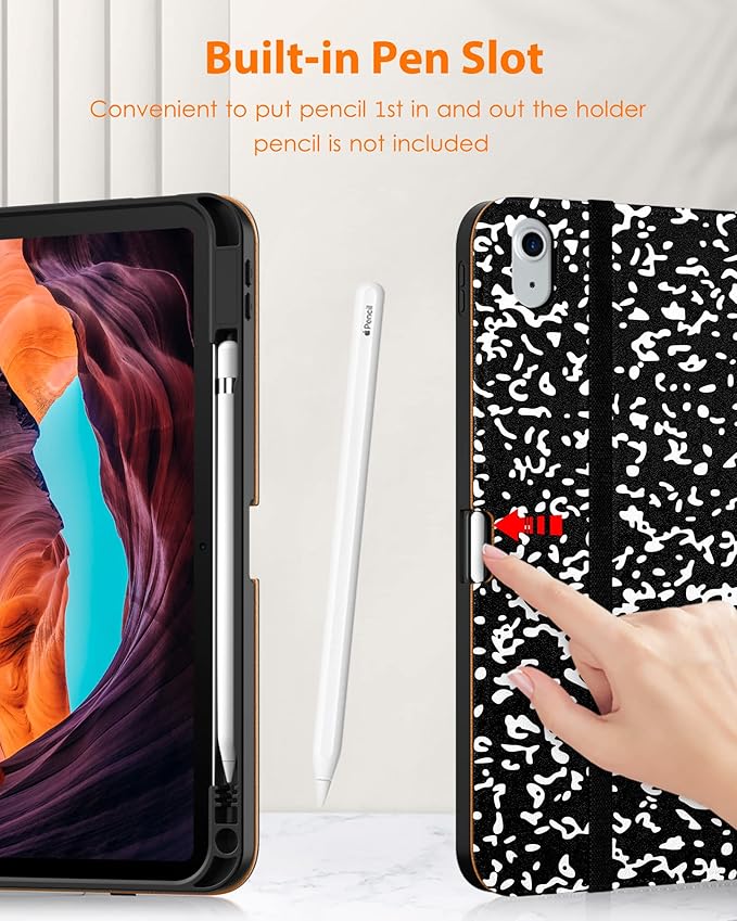 DTTO for iPad (A16) 11th Generation Case 11 Inch 2025, iPad 10th Generation Case 10.9 Inch 2022, Premium Leather Business Folio Stand Cover with Pencil Holder - Auto Wake/Sleep, Book