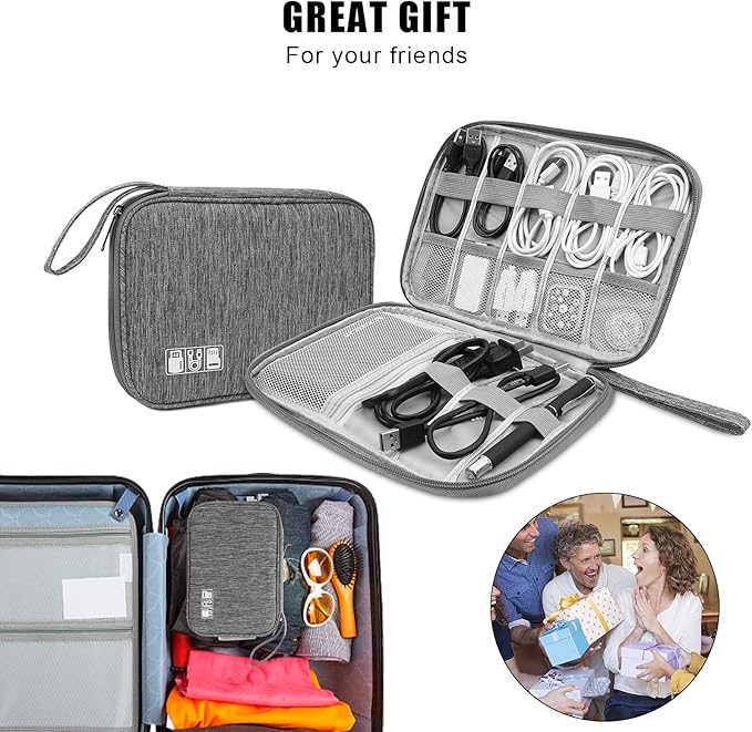 XINGXINRONG Electronic Organizer Travel Universal Cable Organizer Electronics Accessories Bag for Cable, Charger, Phone, USB, SD Card,1Pack