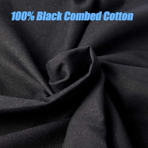 5 Yard Black Cotton Fabric,Natural Cotton Poplin Fabric by The Yard, 59 Inches Wide 100% Cotton Fabric,Soft Embroidery Muslin Quilting Material for Sewing Material Apparel Cloth