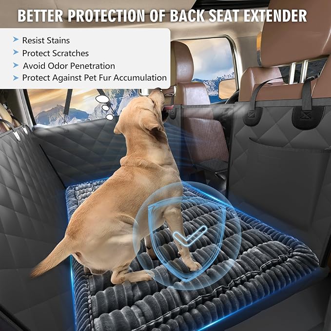 ROUWINNE Dog Bed for Truck Back Seat Non-Slip, Truck Dog Bed Soft and Comfortable, Back Seat Pet Bed Mat for Travel, Pet Car Blanket for Backseat Extender and Seat Covers Grey 59”X27.5”