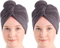 Seritaine Hair Towel Wrap for Women 2 Pack – 100% Turkish Cotton Turban for Wet Hair Quick Dry – Soft & Gentle Head Towel Cap– Soft and Absorbent Cotton - 10x26 inch