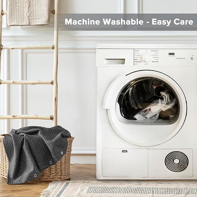 Madison Park Shower Curtain Waffle Weave, Cationic Dyed, Waffle Shower Curtain 3M Scotchgard Moisture Management, Farmhouse Stall Shower Curtains for Bathroom, Stall: 36x72'' Charcoal