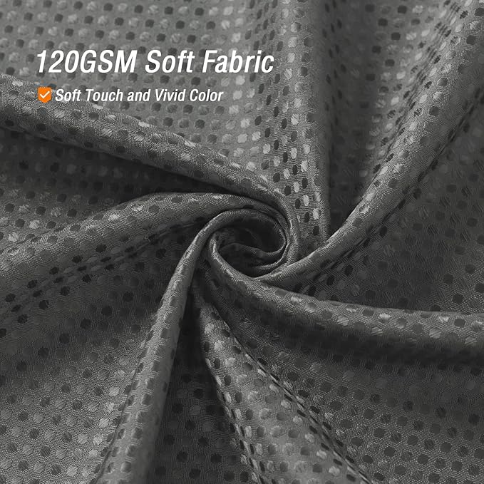 Gibelle Charcoal Grey Shower Curtain, Waffle Weave Textured Fabric Shower Curtain for Bathroom - Soft Cloth & Hotel Spa Luxury, Water Repellent, Machine Washable, 72X72, Charcoal Grey