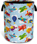 Airplane Laundry Basket Oxford Cloth Hot Air Balloon Laundry Hamper With Handle Foldable Portable Clothes Storage Basket 18.9 X 16.5 Inch Storage Bag For Laundry Room/Bathroom/Bedroom/Dormitories