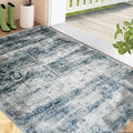 COMSLE Door Mat, Front Door Rug Indoor for Entrance Faux Wool Absorbent Non Slip Modern Throw Rug for Entryway Bedroom Muddy Paws - Pet Friendly, 36x60 Inches, Green/Worn Blue Machine Washable