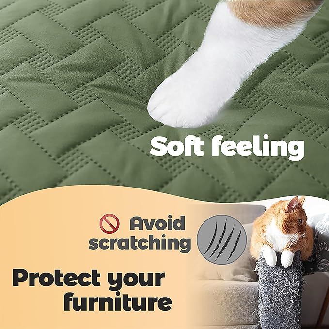 gogobunny 100% Double Sided Waterproof Dog Blanket Soft Pet Bed Cover Reversible Protect Furniture Couch Sofa Car for Puppy Cat Kids (Dark Green/Light Green, 68x82 Inch (Pack of 1))