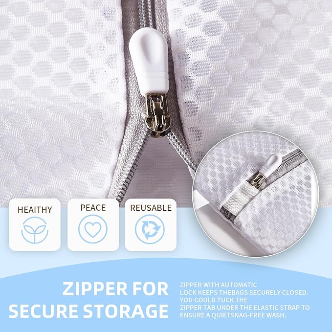 RICHERI Mesh Laundry Bags, Mesh Wash Bags, Durable Mesh Structure with Strong Zipper, Suitable for Underwear, Delicate Clothes, Pants, Shoes, Socks Washing (Honey mesh, Large 20 * 24in*3pcs)