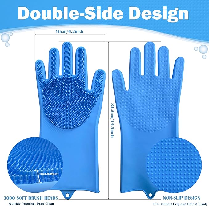 SUKETIL Pet grooming gloves,Dog washing gloves with High-Density Teeth with Five Finger Design to bathing and Massage for Dog