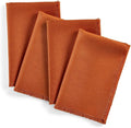 Solino Home Fringe Linen Napkins Set of 4-100% Pure Linen Cinnamon Dinner Napkins 20 x 20 Inch - Handcrafted and Machine Washable