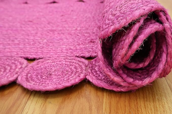 Runner - Oval Rug 2.6x20 Area Rug Kilim Rug Pink Solid Design 0.27 inches ThickIndoor Outdoor Rug Flatweave Rug High Traffic Area Home & Foyer Corridor Hallway & Stair Runner