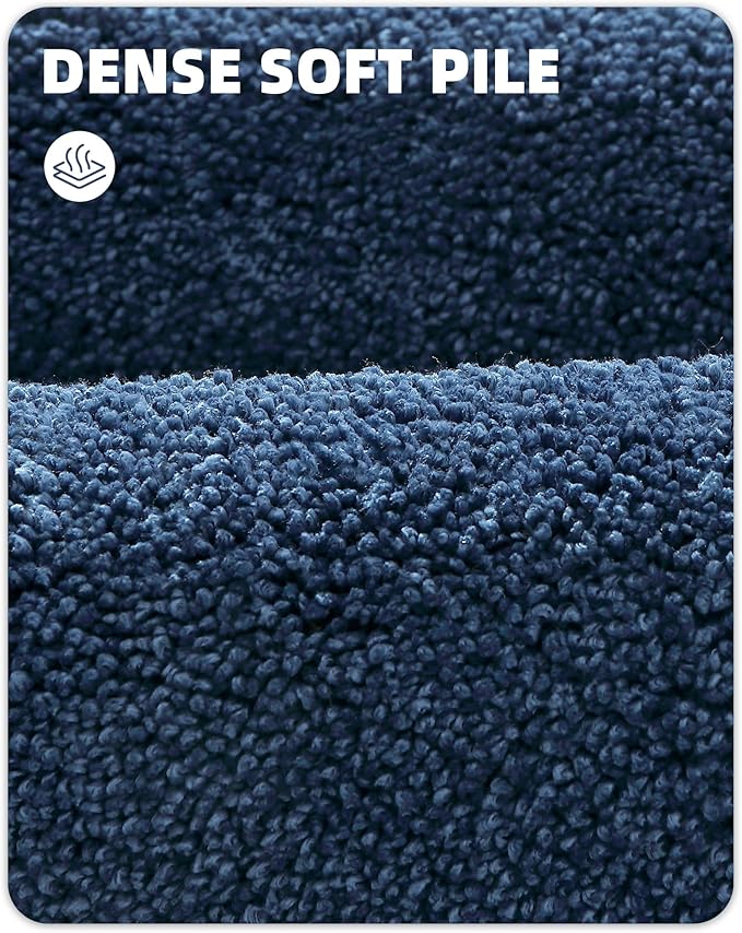 Color&Geometry Blue Bathroom Rugs, Non Slip, Absorbent, Soft, Washable, Thick Bath Mat, 24"x43" Small Bath Rug Bath Mats for Bathroom Floor, Shower, Sink, Vanity
