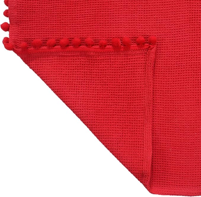 ACCENTHOME 100% Cotton Waffle Weave Kitchen Towel Set of 4 Super Soft Absorbent Christmas Tea Towels Durable Cleaning Dish Cloths for Mess & Quick Drying Dishes Rags 18x26 inches in Red & Coral Color