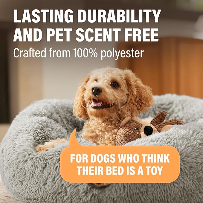 Active Pets X-Lg Dark Grey Dog Bed Up to 100lbs, Calming Orthopedic Pet Bedding for Anxiety Relief, Joint Support & Comfort, Washable Dog Furniture