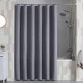 OVZME Extra Long Shower Curtain Set- 96 Inch Long Waffle Weave Heavy Duty Fabric Shower Curtains for Bathroom, Luxury Heavy Duty Thick Cloth Shower Curtain with 12 Plastic Hooks, 72x96, Grey