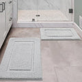 ZOESIOER Bathroom Rugs Sets 2 Piece, Ultra Absorbent Soft Bath Rug, Machine Washable Microfiber Non-Slip Bath Mat for Bathroom Floor, Tub, Toilet, Shower Room, Light Grey