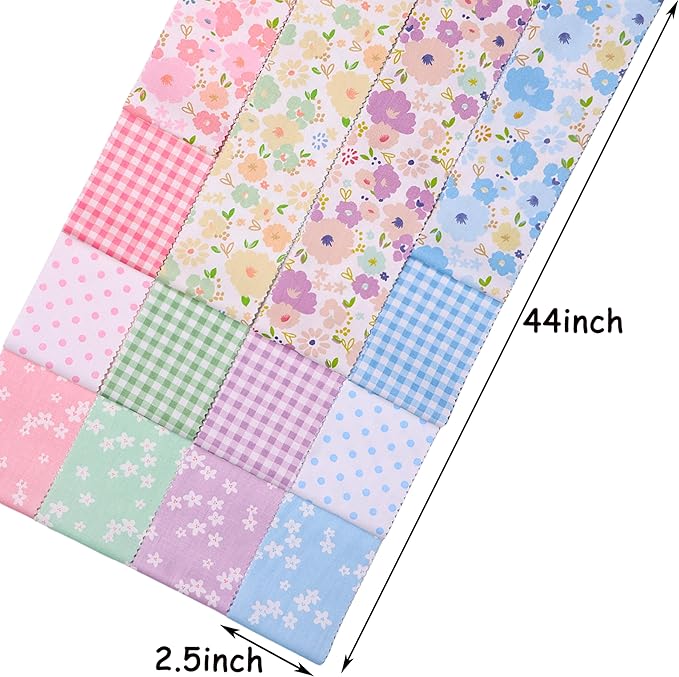 Hanjunzhao Jelly Rolls for Quilting Clearance 42 Strip 2.5" x 44" - Cotton Jelly Roll Fabric Strips Bundles - for Blanket, Rug, Upholstery, Quilt, Party Home Decor, and DIY Crafts (Sweet Garden)