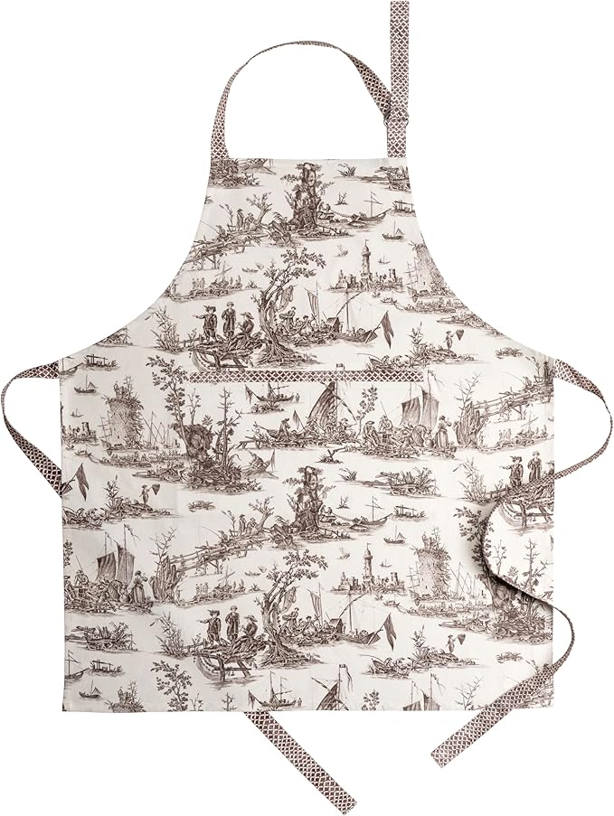 Maison d' Hermine 100% Cotton Apron for women with Pocket Kitchen Chef Apron for Men Cooking Gardening Server Waitress
