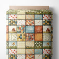 Autumn Meadow Patchwork Cotton Fabric – Premium Turkish Printed Cotton 140 GSM, Pre-Cut 61 x 36.6 Inches, Quilting & Sewing Fabric for Crafts, Home Decor & DIY Projects