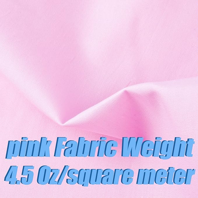 5 Yard Pink Cotton Fabric,Natural Cotton Poplin Fabric by The Yard, 59 Inches Wide 100% Cotton Fabric,Soft Embroidery Muslin Quilting Material for Sewing Material Apparel Cloth