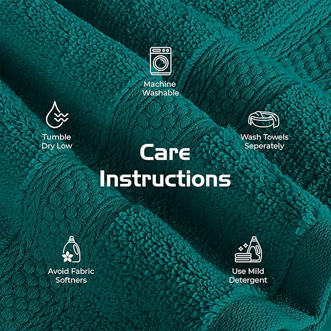 RIVERSIDE 12 Pack Premium 100% Cotton Face Wash Cloths, 12 x 12 Inches, Soft & Absorbent Face Towels for Bathroom Wash Clothes, 550 GSM, Luxury WashCloths for Showering, Body, Spa & Gym, Teal