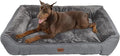 ZAKAPAWS Orthopedic Dog Bed for Extra Large Dogs - Waterproof Memory Foam Dog Couch Bed with Sides, Pet Beds with Washable Cover & Non-Slip Bottom, Grey, 48x35 Inch