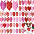 Abbylike 50 Pcs Valentines Day Plaid Dog Bandanas Bulkpink Red Bandanas for Dogs Triangle Kerchief Bibs Scarf for Pet Romantic Costume Photo Props Accessories Pet Shops Groomers (25.6 x 17.7 x 17.7)