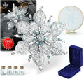 Relime Bead Embroidery Starter Kit w Step-by-Step Video Tutorials, Snowflake Craft Kit Hand Embroidery Kit with Patterns, Handmade Jewelry DIY for Adults and Kids