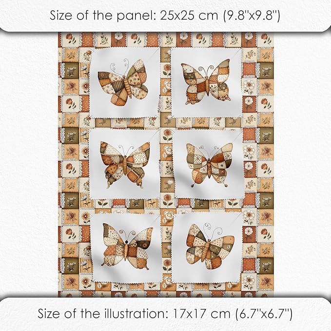 Cotton Patchwork Quilting Fabric Panel – 155×100 cm, 100% Cotton, Made in Türkiye (PRT_KUP 01-001) (Kup 01-031, Fabric Panel 53x155cm)