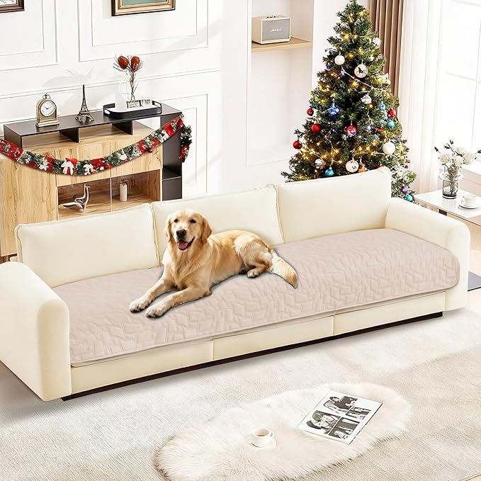 CYCMACO Waterproof Couch Covers for Pets, Waterproof Dog Bed Cover, Anti-Slip Soft Dog Blankets, Couch Cover for Dogs Washable, Pet Blanket for Puppy Large Dogs Cat (30x70 Inch, Beige)