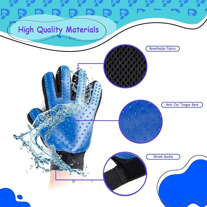 PETSPLICITY Dog Bath Gloves - Silicone Hair Removal Gloves for Dogs, Cats - Pet Grooming Mittens for Shedding, Bathing,Massaging. Flexible, Comfortable Adjustable Strap. for All Hair Types (Pink)