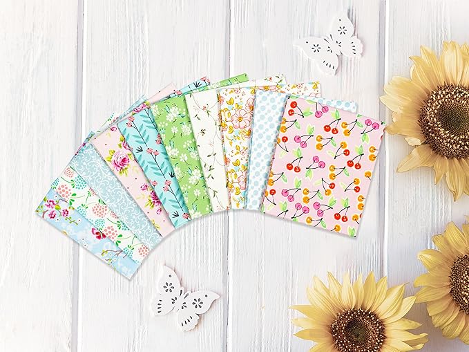 Craftido -25 Options- 100% Cotton Quilting Fabric Bundles 10pcs Fat Quarters 18”x21”-Medium Weight 5.2 oz- Soft Cotton for Quilting, Sewing Project, Patchwork, DIY Crafts - Sweet