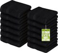 Utopia Towels 12 Pack Premium Wash Cloths Set, 12 by 12 Inches, 100% Cotton Ring Spun, Highly Absorbent and Soft Feel Essential Washcloths for Bathroom, Spa, Gym, and Face, Black