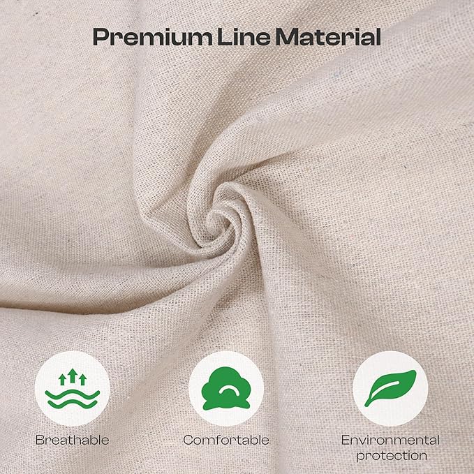 Caydo Creamy White Linen Needlework Fabric, 19 by 62 Inch Embroidery Linen for Sewing Clothing and Handicraft Production