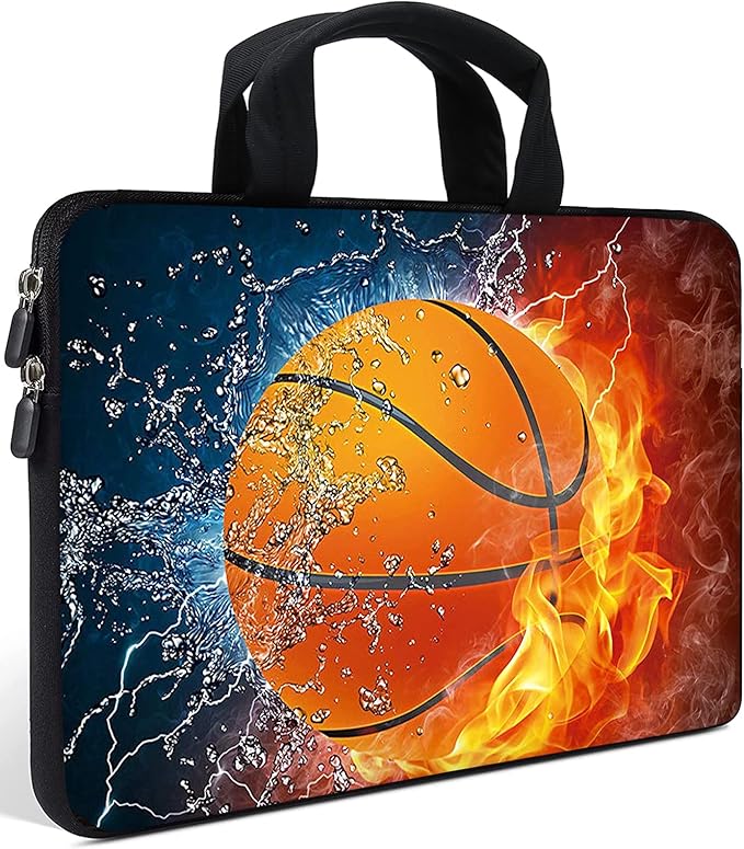 AMARY 11.6" 12 inch Laptop case Neoprene Notebook Carrying Pouch Chromebook Sleeve Ultrabook Case Tablet Cover Fit Apple MacBook Air HP DELL Lenovo Asus Samsung (Hot Basketball)